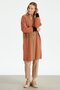 Camel Mink Knitwear Cardigan - Zigzag Pattern and Contrast Cuff - 2