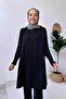 سترة حجاب مرسيريزد لامعة على شكل حرف A - أسود - 3