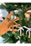 New Year's Christmas Bow with Bells 5 Pieces Velvet Tree Ornament Brown Color - 2