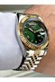 Silver-Green Color Steel Band Steel Case Men's Wrist Watch with Calendar 1349.15 - 2