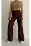 Brown Wide Leg Trousers Palozzo Jeans - 2