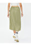 Parachute Skirt Midi with Pocket Detail, Elastic Waist, Stopper - 4