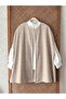 Women's Oversize Beige Tweed Poncho