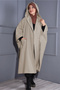 Stamped Pocket Hat Poncho Stone Color