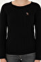 Women's Black Crew Neck Basic Sweater 50288981-Vr046 - 6