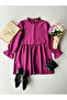 Women's Plum Color Ruffle Collar Tunic