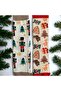 2 Pieces of Christmas Socks Washed Colorful Patterned Santa Claus and Winter Themed Socks - 7