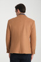 Grande Men's Camel Stitched Fabric Mono Collar Slim Fit Sports Blazer Jacket - 3