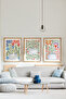 3 Piece 3D Poster Painting Set with Real Wood Frame - Ersy3Set15