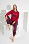 Mother-Daughter Combination Red Thermal Pajamas Set - 3