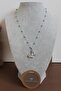 Turquoise Stone Chain Butterfly End Steel Necklace - 3