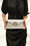 Women's Silver Glitter Evening Dress, Clutch Evening Bag - 3