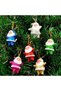 Colorful Pine Tree Decorations Santa Claus 6 Pieces 4 cm