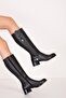 Women's Genuine Leather Short Heeled Boots Ell.7144 - 4