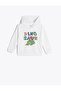Hooded Sweatshirt Dinosaur Printed Raised Crew Neck Cotton - 2