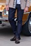 Men's Dark Navy Blue Straight Slim Fit Denim Jeans 1023245152