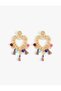 Heart Earrings with Dangle Charm Detail