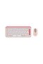 POP ICON Kablosuz Bluetooth Sessiz Türkçe Q Klavye ve Mouse Seti, Pembe 920-013077