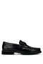 Men's Genuine Leather Black Opening Loafer Shoes