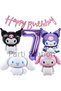 7 Years Old Purple Balloon Set - Anime Kuromi Melody Cinnamon Birthday Concept - 2