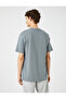 College T-Shirt Printed Crew Neck Short Sleeve Cotton - 4
