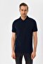 Süvari 100% Cotton Slim Fit Polo Neck Navy Blue Men's T-Shirt - 4