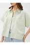 Standard Shirt Collar Plain Khaki Women's Shirt 3sak60018pw - 5