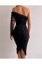 Midi-Tüllkleid mit einem Ärmel - 3