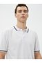 Polo Neck T-Shirt Slim Fit Buttoned Short Sleeve Piping
