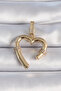 Brass Gold Color Zircon Stone Detailed Heart Figure Ajda Charm Tj-Bc1015