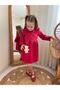 Red Suede Dress with Teddy Bear Accessories