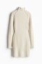 Rib-knit turtleneck dress