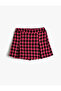 Tweed Mini Shorts - Pleated Skirt and Elastic Waist
