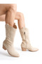 Cowboy Canvas Western Style Pointed Boots - 6