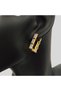 Serenay Model Burgundy Stone Elaborate Steel Earrings - 5