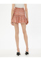 Floral Mini Shorts Skirt with Elastic Waist - 4