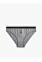 Brief Panties Minimal Print Detailed Ribbed