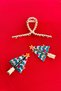 New Year's Pattern Figures - Non-Marking Collet and Gold Color Midi Peg Buckle Set of 3 - 3