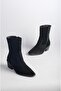 Selection 1678 Genuine Leather Western Heel Boots (Heel Height: 5 cm) Black Suede - 4