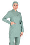 Green Thin Fabric Lycra Hijab Nurse Jersey and Hijab Doctor's Jersey Set - 4