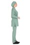 Green Thin Fabric Lycra Hijab Nurse Jersey and Hijab Doctor's Jersey Set - 7