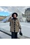 Women's Gold Buttoned and Leopard Print Trend Popular Knitwear Long Cardigan - 3