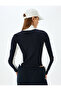 Zipper Detailed Printed Long Sleeve Stand Collar T-Shirt - 4