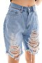 Loose Laser Women's Jean Shorts 2430 Ice Blue - 4