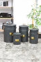 Premium 4-Piece Flour Storage Bucket Set with Ottoman Motif Rope Handles, 5-16-30-50 Liters