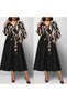 Women's Long-Sleeve Double-Breasted Neck Scuba Crepe Midi-Length Dress - 4