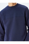 Sewing Detailed Raised Cotton Basic Crew Neck Sweatshirt - 5