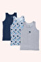Boy's Space Patterned 3-Piece Undershirt - Underwear
