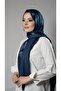 Petrol Blue Striped Shawl Viscose Fabric Bursa Dolama 202109_17 - 2