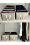 2 Pieces Tela Cream Shelf Organizer Storage Foldable Clothing Organizer 45X25X20 - 3